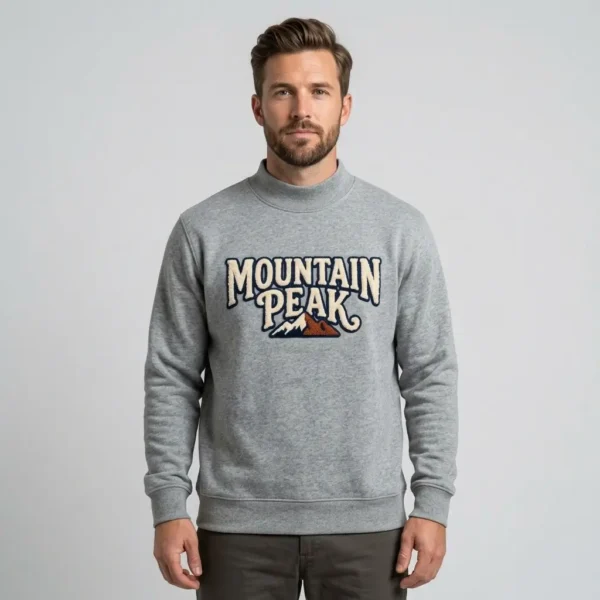 Custom men's mock neck sweatshirt.