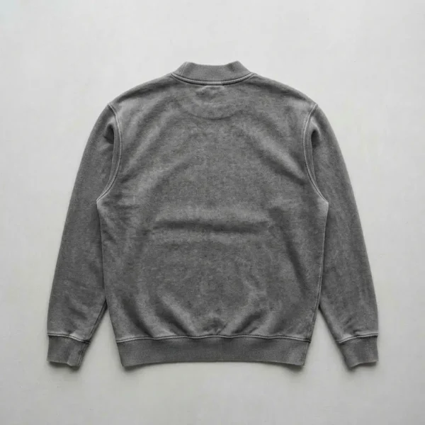 Custom stone washed mock neck sweatshirt back.