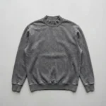 Custom stone washed mock neck sweatshirt front.