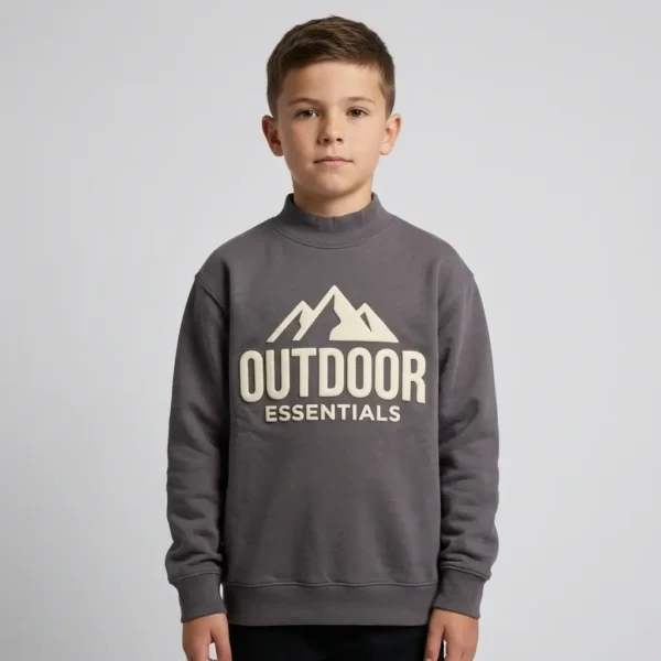 Custom youth mock neck sweatshirt.