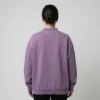 Oversized purple mock neck sweatshirt back.