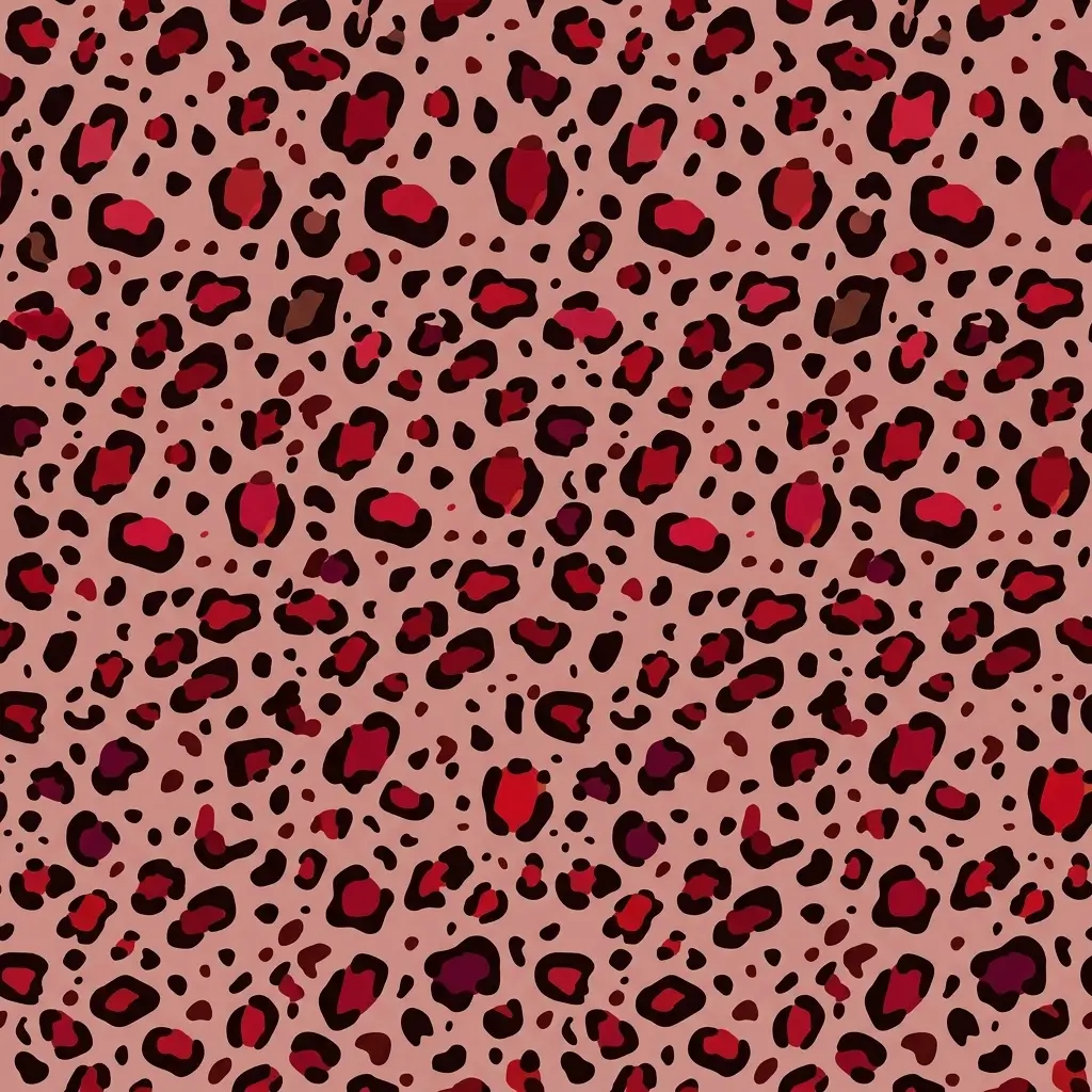 Red blush pink leopard design