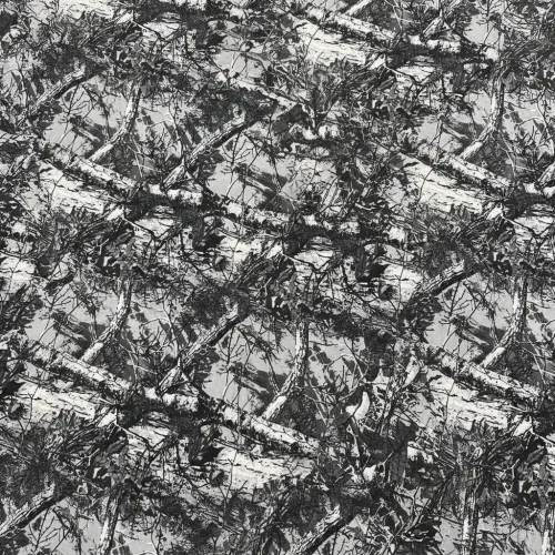 Black and white leaf and branches camo